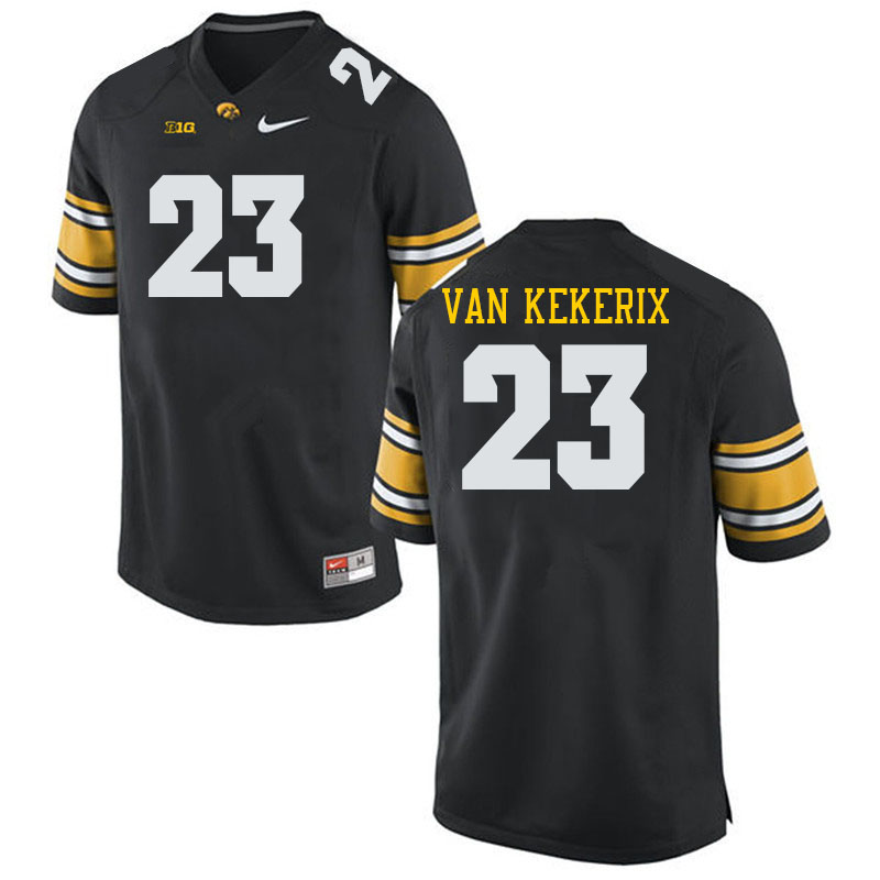 Men #23 Landyn Van Kekerix Iowa Hawkeyes College Football Jerseys Stitched-Black - Click Image to Close